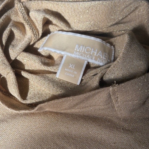 MICHAEL Michael Kors turtleneck long sleeve metallic gold XL - Picture 10 of 12